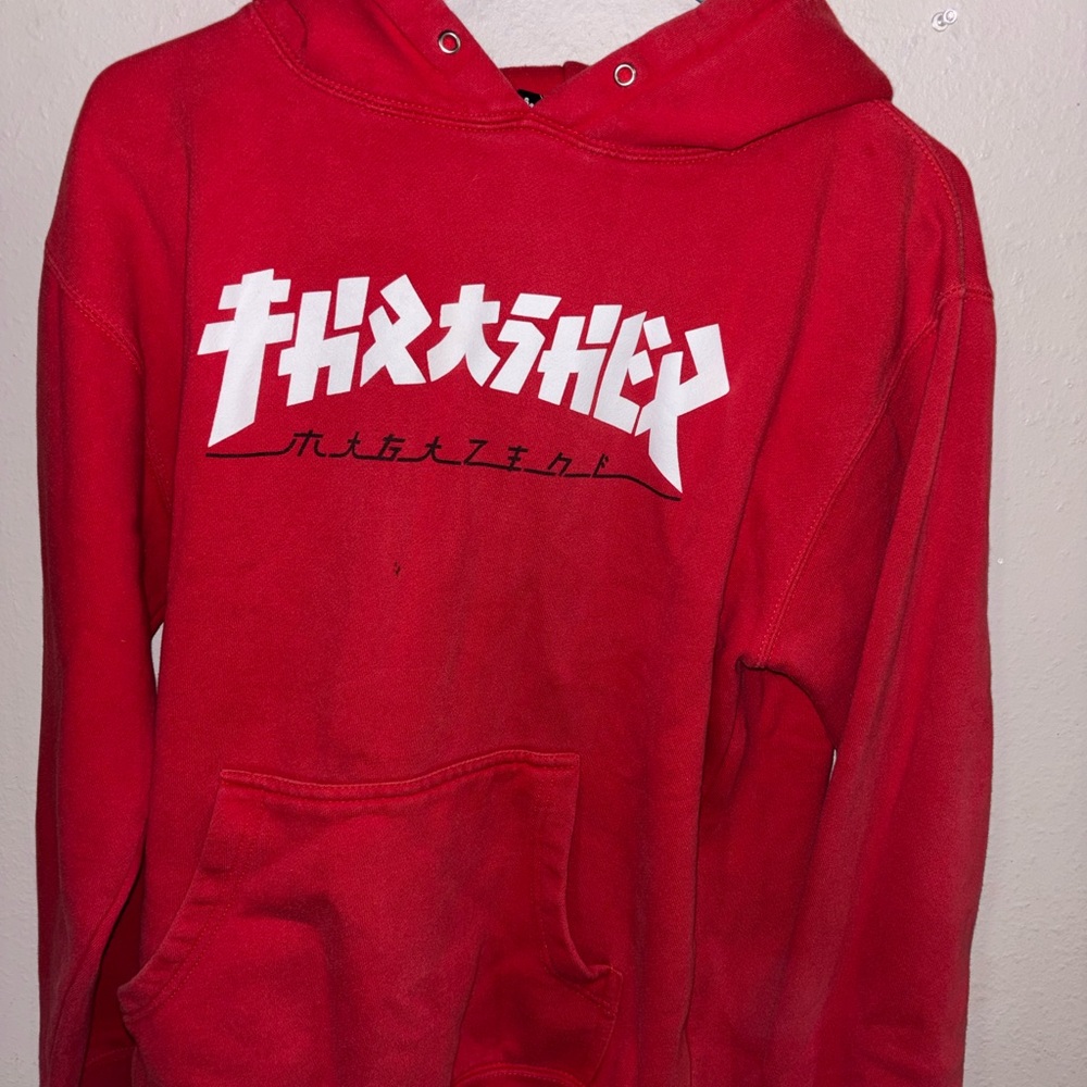 Thrasher Magazine Tokyo Godzilla Sweatshirt Hoodie Mens Size Small Red Skate